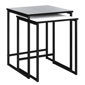 Modern Metal <b>Nesting</b> <b>Table</b> With Glass Top Set Space Saving Living Room Furniture Stylish Durable Design - Product Image 5