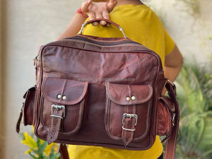 Real Goat Leather Unisex <b>Messenger</b> Shoulder Sling <b>Bag</b> <b>Laptop</b> <b>Bag</b> Office Use <b>Messenger</b> <b>Bag</b> - Product Image 6