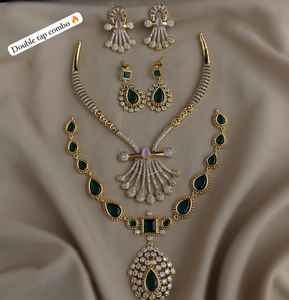 Conjunto de collares con acabado mate CZ, oferta combinada, perfecto para fiestas y ocasiones festivas - Product Image 2