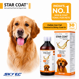 STAR COAT Tonique pour la peau des chiens et des chats 500ml Supplément liquide Omega 3 6 9 Sans céréales Peau saine Pelage brillant Toutes races - Product Image 2