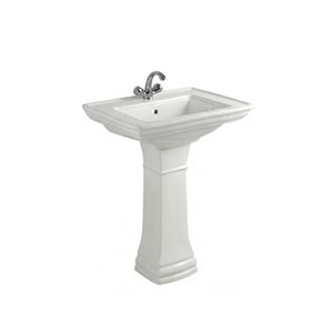 Conjunto de Lavabo Moderno con Pedestal y Cuenco Cuadrado para Baño y Uso Hospitalario - Product Image 3
