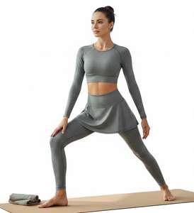 Conjunto de Yoga y Pilates Personalizable OEM, Ropa de Yoga de Alta Calidad para Gimnasio, Material de Nailon, Diseño 2 en 1, Secado Rápido, para Todas las Temporadas - Product Image 1