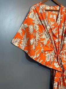 Nuevo Kaftán Naaz Textile de Lujo con Estampado Animal, Cuello en V, Cordón Ajustable, Manga Corta, Corte Evase, Algodón Suave Indio, Encaje de Verano para Mujer - Product Image 4