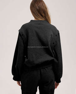 Sweat-shirt à capuche épais en éponge française avec logo personnalisé OEM pour femmes Pull-over à col rond décontracté avec impression 3D Sweat-shirt à capuche pour femmes - Product Image 2