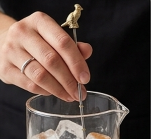 Cuillère à cocktail en acier inoxydable de qualité supérieure avec poignée en forme d'oiseau doré, agitateur de bar classique pour mélanger les boissons, outil de bar élégant - Product Image 3