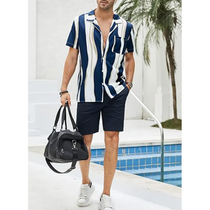 เสื้อเชิ้ตชายหาดผู้ชายสำหรับขายส่ง ฤดูร้อน สไตล์ลำลอง ติดกระดุม แขนสั้น ระบายอากาศได้ดี เป็นมิตรต่อสิ่งแวดล้อม บริการ OEM พร้อมให้บริการ - Product Image 5