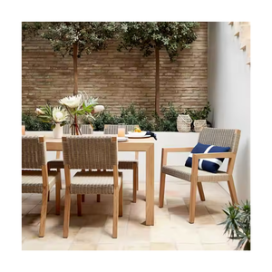 Fauteuil de salle à manger en teck d'extérieur Chaises de salle à manger en rotin et bois de teck naturel de haute qualité à vendre - Product Image 6