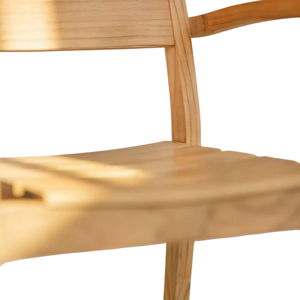 Sillón de Comedor para Balcón de Madera de Teca Sólida, Moderno, Minimalista y de Lujo, Resistente al Agua y Ecológico para Uso en Restaurantes - Product Image 3
