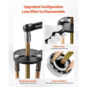 Set Estrattore Cuscinetti Interni ed Esterni 36-in-1, 36 Pezzi, Estrattore a Gancio a 3 Griffe con Albero Interno Multifunzione per Estrattori di Ingranaggi - Product Image 6