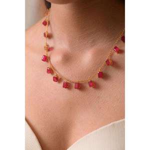 Collier en laiton rouge artificiel serti de pierres, fait main, forme personnalisée, ensemble de bijoux Kundan classique - Product Image 2