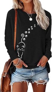 Sudadera de Algodón para Mujer, de Manga Larga, con Estampado en el Hombro, Cómoda, Informal, de Lujo, Personalizada, para Invierno - Product Image 1
