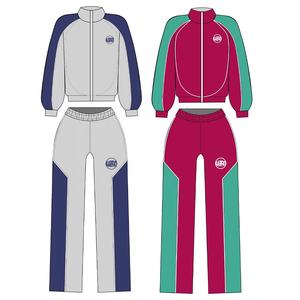 KARPAT Unisex Tracksuit Color Blocking Full <b>Zip</b> Sporty Jacket Pants Set Autumn Adult Regular Fit 100% Polyester - Product Image 1