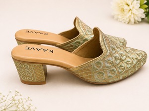 Women Embroidered Slip On Mules Pointed <b>Toe</b> Flat Shoes Summer Dress Shoes - Product Image 4