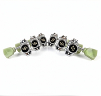 BBSTONE Korean Made Vintage Style Locking Tuners, Chrome, 3+3 Configuration, 18:1 Ratio, Tulip Keys for Les Paul Style chrome