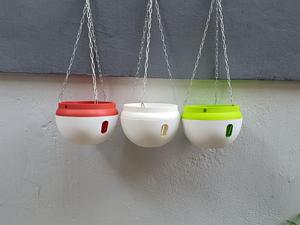 Modern Hanging <b>Flower</b> <b>Basket</b> Lightweight Plastic Pot with Drainage <b>for</b> Indoor & Outdoor Use - Product Image 5