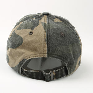 Casquette de baseball personnalisée non structurée à 6 panneaux, style Dad Hat, avec sangle réglable à boucle métallique, visière incurvée, calotte souple, motif camouflage uni pour homme - Product Image 4