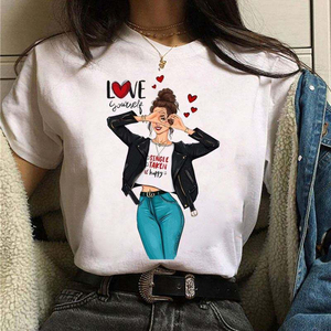 เสื้อยืดราคาส่งแบบเรียบง่าย แขนสั้น พิมพ์ลายกราฟิกเก๋ๆ สไตล์ลำลอง สำหรับผู้หญิง เด็ก และผู้ใหญ่ รุ่น PopTops สีขาว - Product Image 3