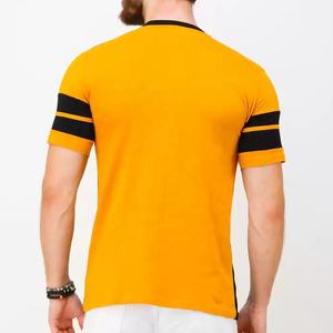 Camiseta Lisa de Calle para Hombre, Económica, al por Mayor, Personalizable, con Forro de Color en Bloques, Camiseta Amarilla Lisa Premium 100% Algodón - Product Image 3