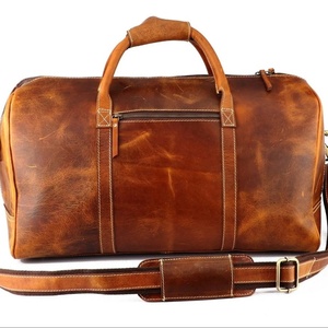 Bolsa de Viaje Vintage de Cuero Genuino LTG-0007B con Cierre, Correa de Transporte, Uso Diario, Logotipo Bordado, Ropa de Golf - Product Image 1