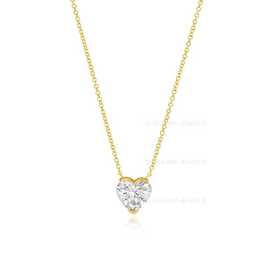 Half Bezel Lab Diamond <b>Necklace</b> 14K Gold Diamond Station <b>Necklace</b>, Minimalist Floating Diamond <b>Necklace</b> Dainty Everyday Jewelry - Product Image 6