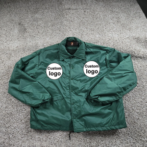 แจ็คเก็ตวาร์ซิตี้ผ้าซาตินแบบกำหนดเอง แจ็คเก็ตคอตั้งปักโลโก้ด้านหน้าสำหรับฤดูหนาว ไซส์ใหญ่ สีเขียวซีคัวญ่า แจ็คเก็ตโค้ชสโมสรเรือยอชท์ยุค 80 - Product Image 6