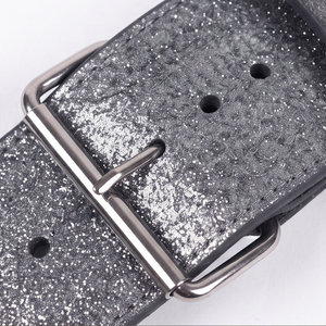 Ceinture de musculation en cuir scintillant pour homme, réglable, à boucle simple, ceinture de gym en cuir, soutien lombaire, ceinture en cuir de 10 mm, unisexe - Product Image 4