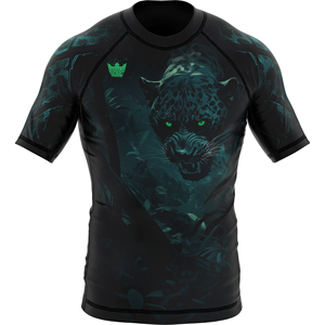 Rashguard de compression MMA unisexe noir, ajusté, léger, respirant, à séchage rapide, en polyester, pour arts martiaux mixtes, avec logo sur le devant - Product Image 3