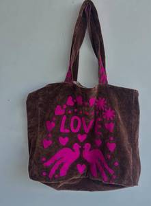 Wholesale Handmade Suzani Embroidered Velvet Tote <b>Bag</b> Luxury Love Bird Print Casual Shoulder <b>Bag</b> Eco-Friendly Shopping Handbags - Product Image 2