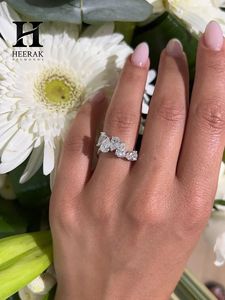 Anillo de Diamantes Cultivados en Laboratorio Personalizado, Corte Multiforma Pera, Ovalado, Marquesa, Banda de Mosaico de Oro de 14K, Certificado IGI, Joyería de Boda - Product Image 4