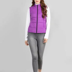 Chaleco Acolchado de Alta Calidad para Mujer, con Cierre Frontal de Cremallera, Cuello Alto, Transpirable, con Logotipo Personalizado, Precio Económico al por Mayor - Product Image 1