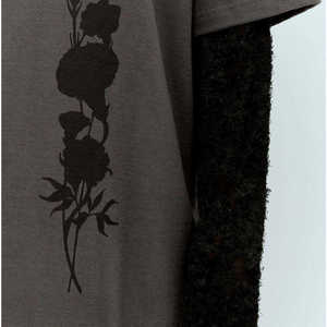 Custom Logo Vintage Oversized Layered Graphic <b>T</b>-<b>shirt</b> Streetwear Unisex <b>Floral</b> Print Cotton Tee Drop Shoulder <b>Men</b> Women <b>Shirt</b> - Product Image 6