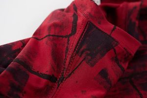 Men's Red <b>Geometric</b> Print Short Sleeve T-<b>Shirt</b> Slim Fit O-Neck Casual Wear Breathable Knitted Polyester Top - Product Image 5