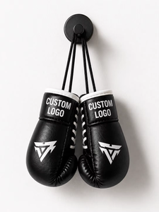 Custom Logo Laced Waterproof Mini Boxing Gloves | Premium PU Leather | Hanging <b>Ornament</b> <b>Car</b> Rearview Mirror Decoration | - Product Image 4