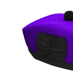 Casquette Glengarry violette, chapeau traditionnel 100% laine, laine acrylique, tartan, accessoires pour dudels, ruban en polyester et coton - Product Image 4