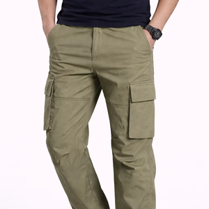 Pantalones Cargo Olive Utility Comfort para Hombre – Un prenda esencial resistente para el día a día, hecha con tela duradera y rica en algodón - Product Image 1