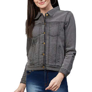 Veste en jean pour femme, modèle tendance, avec design personnalisé, idéale pour l'extérieur, prix raisonnable, fabrication OEM - Product Image 5