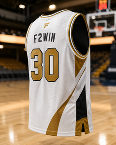 Maillot de basket-ball personnalisé unisexe F2WIN, débardeur en mesh sans manches, col rond, respirant, impression sublimée, numéros d'équipe 21, noir et blanc - Product Image 6