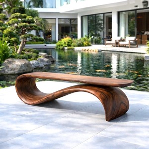 Modern Sculptural <b>Bench</b> Modern Curved <b>Bench</b> Sculptural Furniture With Curved Design For Living Room - Product Image 2