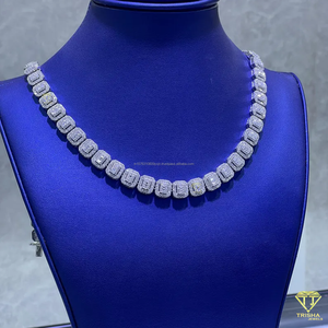 New Design 925 Sterling Silver in VVS Moissanite <b>Iced</b> <b>Out</b> Baguette Diamond Hip Hop <b>Chain</b> for Men and Women - Product Image 4