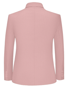 Blazer rose à revers cranté pour garçons, uniforme scolaire décontracté coupe ajustée pour élèves du primaire – Prix usine - Product Image 2