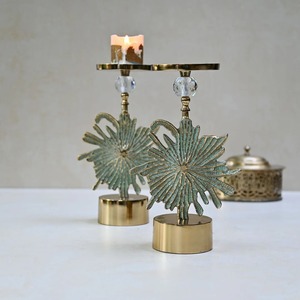 Floral <b>Candle</b> Stand Pair Vintage Gold <b>Taper</b> <b>Candle</b> Holders Set of 2 Elegant Metal Flowers Candlestick for Table Centerpieces - Product Image 3