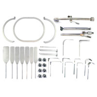 Kit de rétracteurs omnidirectionnels Azicon en acier inoxydable pour table chirurgicale, avec système de fixation auto-retenant en forme d'arête de cheval