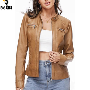 Best Selling Women's <b>Long</b> Breathable <b>Leather</b> <b>Jacket</b> Plain Design Customizable Casual Wear for Wholesale - Product Image 5