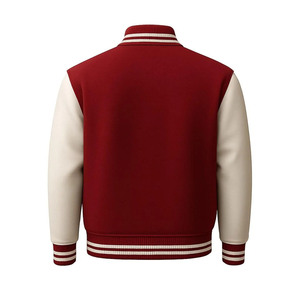 Veste universitaire personnalisée brodée à deux tons pour hommes, veste en coton à capuche, veste de style Letterman, fermeture à boutons, streetwear, OEM, marque privée - Product Image 4