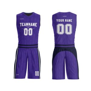 Uniforme de Baloncesto Teamname, Jersey Sublimado sin Mangas con Cuello en V y Pantalones Cortos con Cintura Elástica, Malla Transpirable, Unisex para Adultos - Product Image 3
