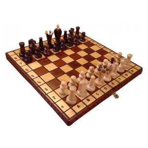 Jeu d'échecs en bois européen fait main avec grand plateau pliable - Pièces d'échecs professionnelles Staunton en bois de 20 pouces, jeu d'échecs décoratif - Product Image 1