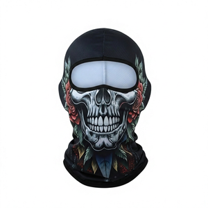 Cagoule noire en flocage imitation animale unisexe pour l'extérieur, 100 % polyester, style peluche, respirante, imperméable, pour le cyclisme - Product Image 1