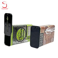 Boîte rectangulaire en métal à coulisse, conteneur en fer blanc imprimé sur mesure, emballage pour bonbons à la menthe et pilules, boîte métallique vide, vente en gros en vrac, OEM