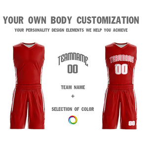 Uniforme de Baloncesto Personalizado, Rojo, con Nombre del Equipo Sublimado, Ropa Deportiva de Secado Rápido, Unisex, para Adultos, Todas las Temporadas, Suministro OEM - Product Image 3
