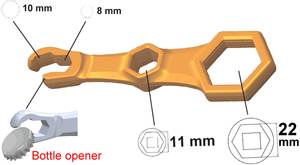 Hecho en Taiwán, ODM OEM Disponible, Abrelatas 5 en 1 con 4 Llaves Hexagonales - Product Image 2
